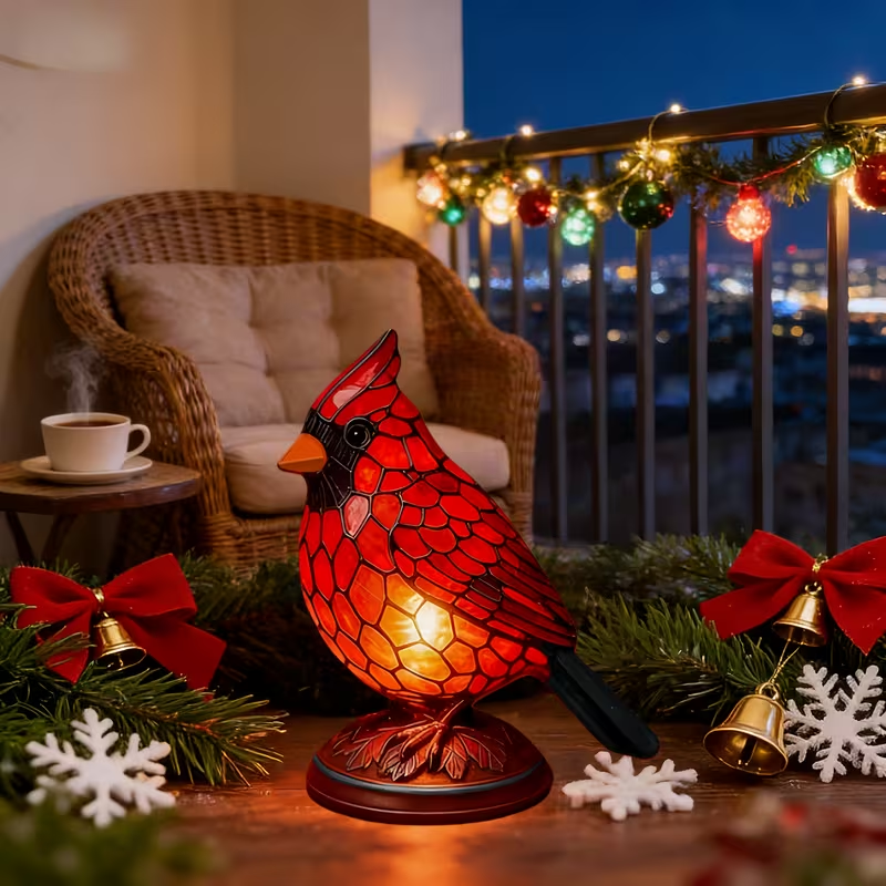 Lámpara Decorativa Interior con Diseño de Pájaro Rojo – Luz Creativa para Dormitorio, Oficina y Escritorio
