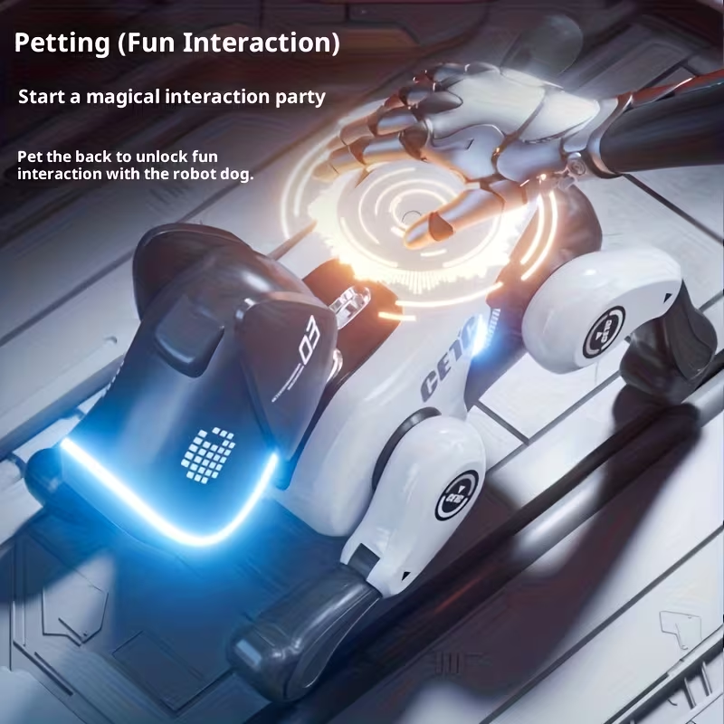 Perro Robot Inteligente – Mascota Electrónica Interactiva con Control Remoto y Funciones Programables