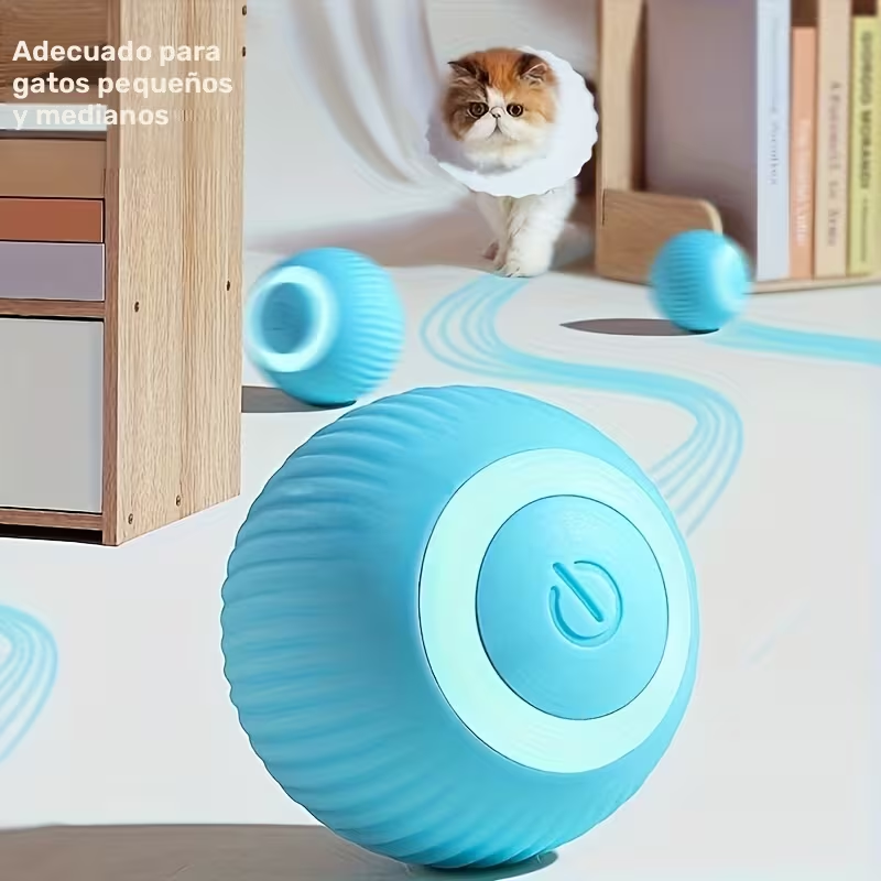 Juguete de Pelota Rodante Automática para Gatos MIAOQUANJI – Pelota Interactiva Recargable USB con Luz