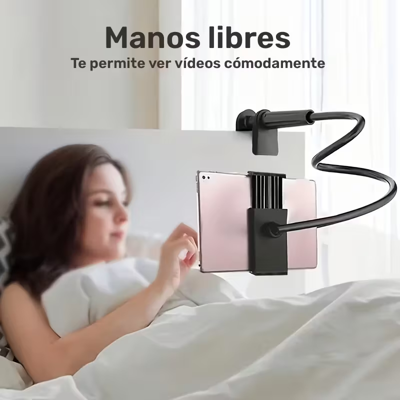 Soporte Perezoso para Teléfono y Tableta con Base en Espiral Giratoria 360°