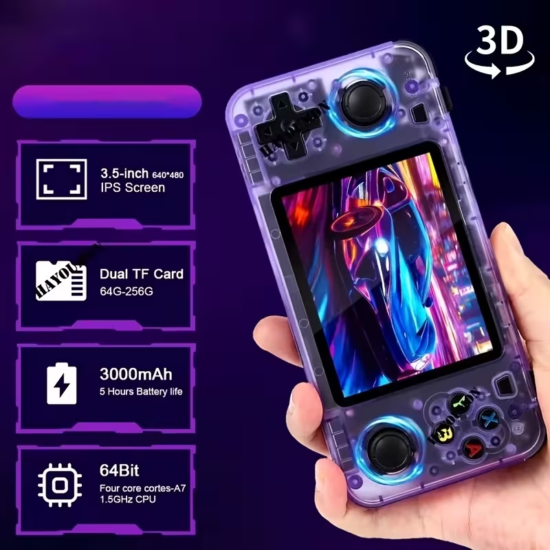 Consola Portátil R36H 2025 – Pantalla IPS 3.5" HD, Sistema Linux y 128GB/64GB