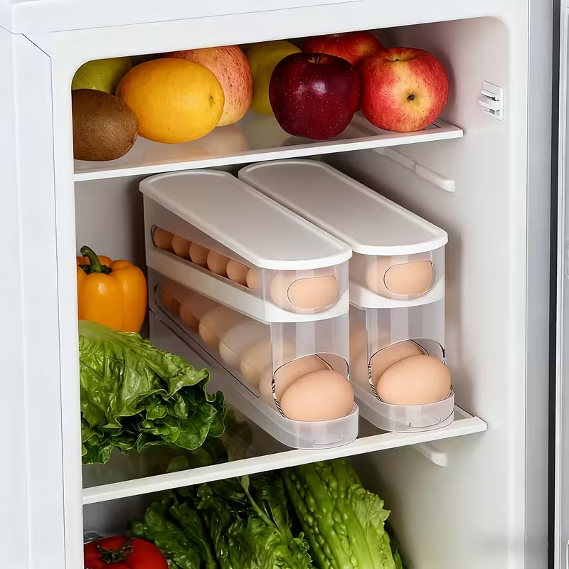 Organizador de Huevos para Refrigerador con Ruedas