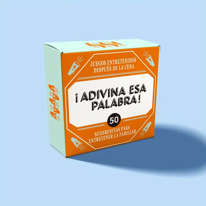 Juego de Adivinanzas en Español "Adivina esta Palabra" - Juego de Mesa para Aprendizaje del Idioma Español, 50 Cartas para Reuniones Familiares y Diversión en Clases de Español