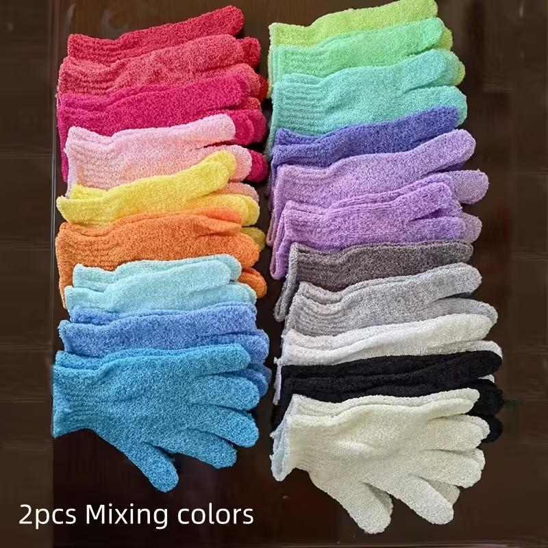 Guantes Exfoliantes de Baño de Microfibra – Doble Cara para Spa y Exfoliación (2/4/6/9 Piezas)