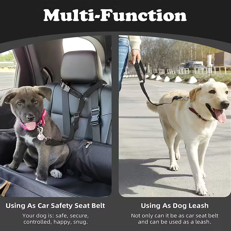 Cinturón de seguridad ajustable para perros con hebilla segura