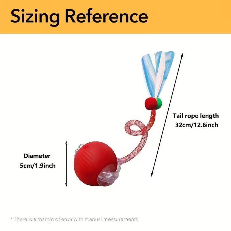 Juguete Interactivo para Gatos con Bola Rodante Automática – Pelota Inteligente con Cola Flexible