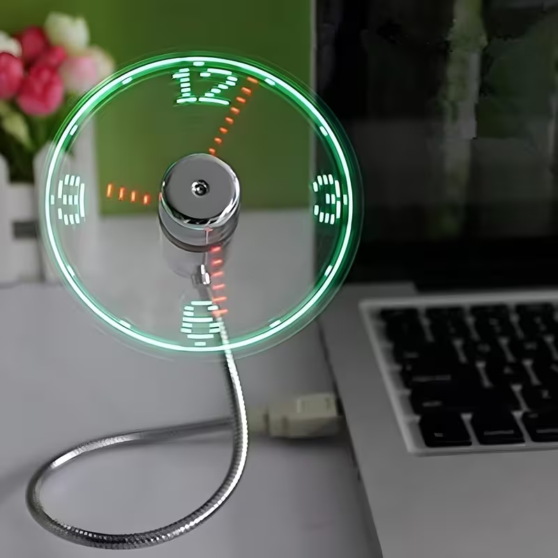 Ventilador de Reloj LED USB Flexible Portátil